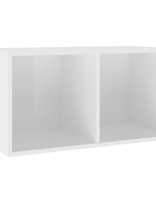 Загрузите изображение в средство просмотра галереи, Cutie de depozitare viniluri, alb extralucios, 71x34x36 cm lemn - Lando
