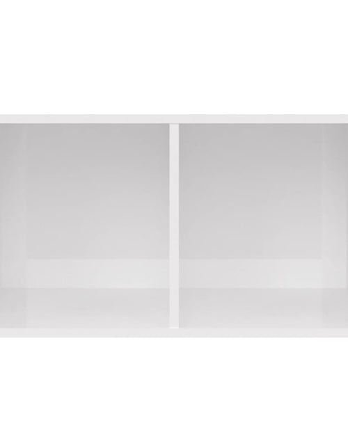Încărcați imaginea în vizualizatorul Galerie, Cutie de depozitare viniluri, alb extralucios, 71x34x36 cm lemn - Lando
