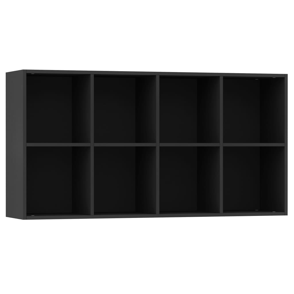 Bibliotecă/Servantă, negru, 66x30x130 cm, PAL - Lando
