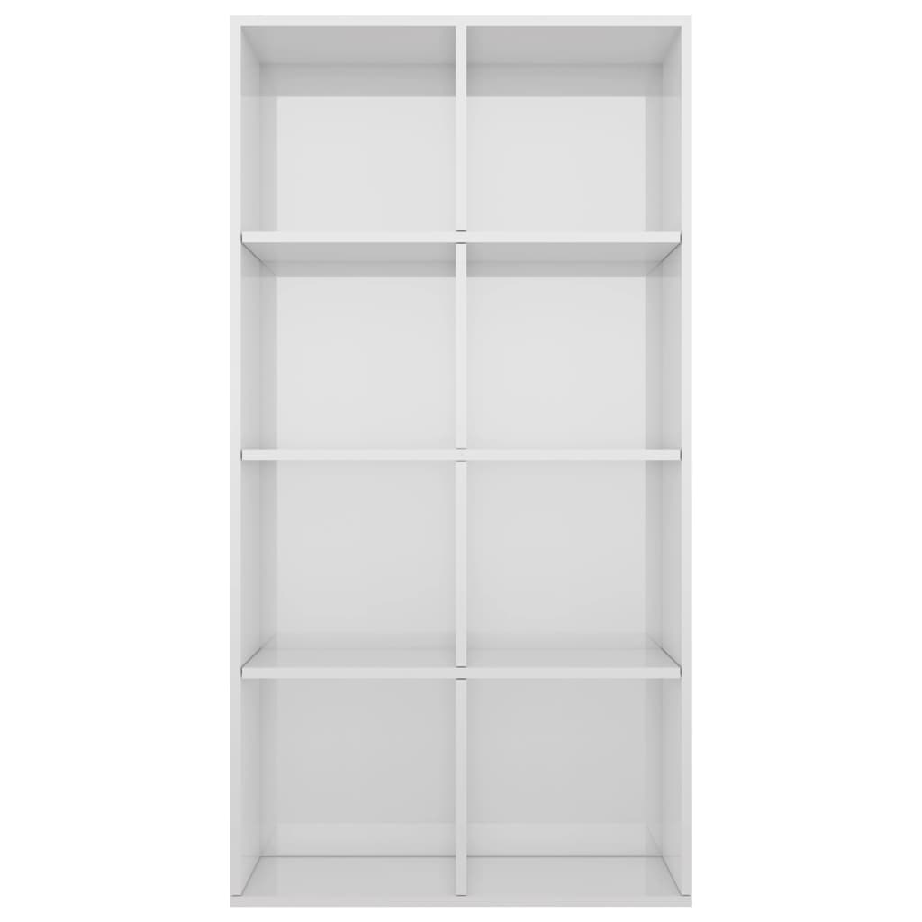 Bibliotecă/Servantă, alb extralucios, 66x30x130 cm, PAL - Lando