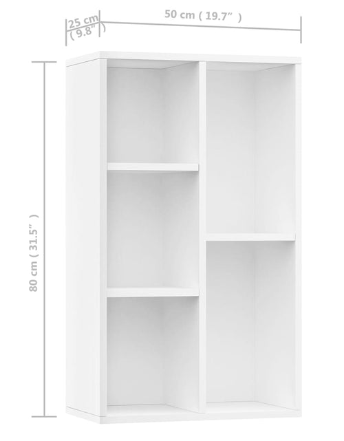 Загрузите изображение в средство просмотра галереи, Bibliotecă/Servantă, alb, 50x25x80 cm, PAL Lando - Lando
