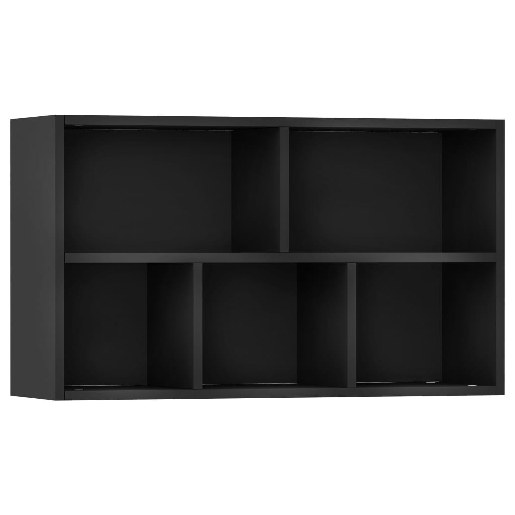 Bibliotecă/Servantă, negru, 50x25x80 cm, PAL - Lando