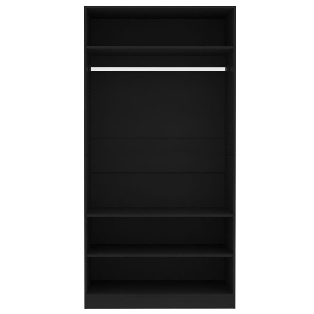 Șifonier, negru, 100x50x200 cm, PAL - Lando