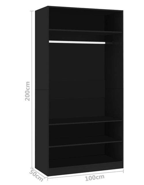 Încărcați imaginea în vizualizatorul Galerie, Șifonier, negru, 100x50x200 cm, PAL - Lando
