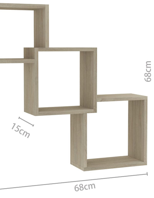 Загрузите изображение в средство просмотра галереи, Rafturi de perete, cub, stejar sonoma, 68x15x68 cm, PAL - Lando
