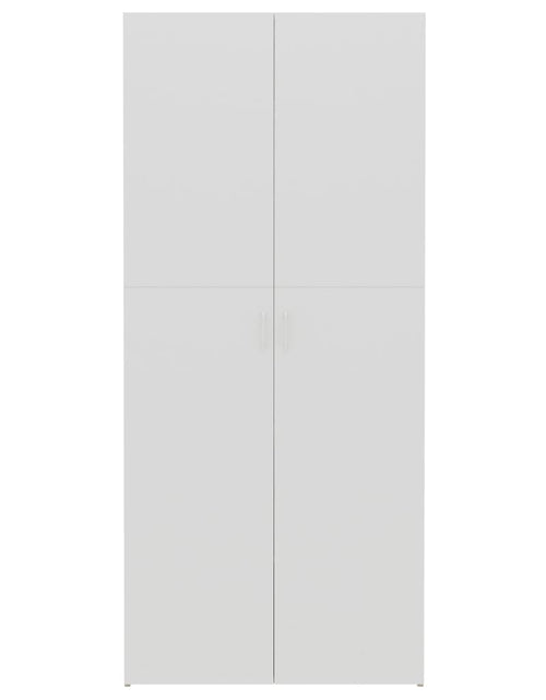 Încărcați imaginea în vizualizatorul Galerie, Pantofar, alb și stejar sonoma, 80x35,5x180 cm, PAL - Lando
