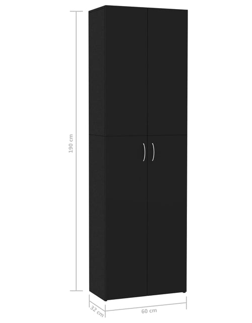 Încărcați imaginea în vizualizatorul Galerie, Dulap de birou, negru, 60x32x190 cm, PAL - Lando
