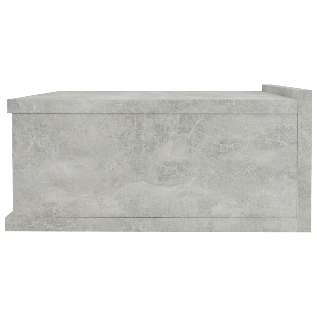 Noptieră suspendată, gri beton, 40x30x15 cm, PAL - Lando