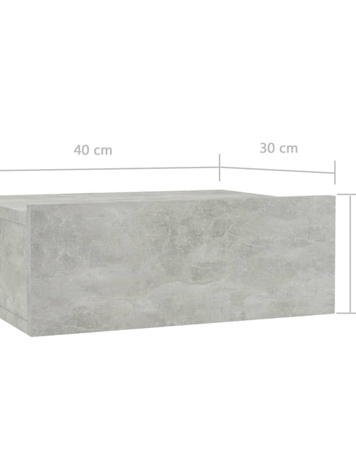 Загрузите изображение в средство просмотра галереи, Noptieră suspendată, gri beton, 40x30x15 cm, PAL - Lando
