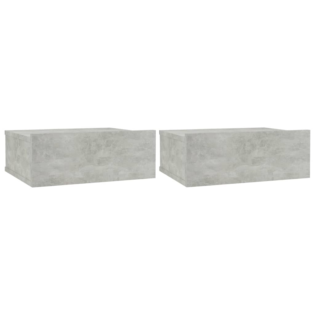 Noptiere suspendate, 2 buc., gri beton, 40x30x15 cm, PAL - Lando