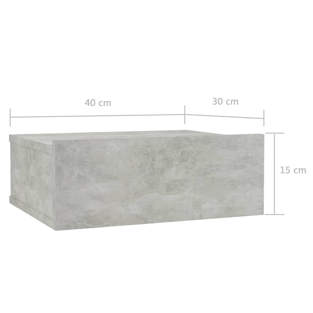 Noptiere suspendate, 2 buc., gri beton, 40x30x15 cm, PAL - Lando