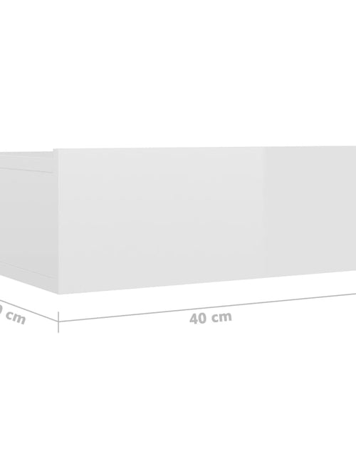 Încărcați imaginea în vizualizatorul Galerie, Noptiere suspendate, 2 buc., alb extralucios, 40x30x15 cm, PAL - Lando

