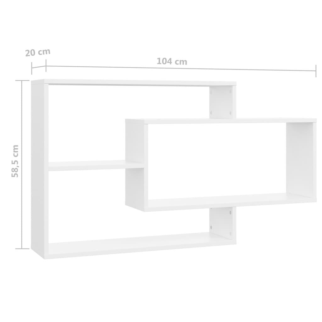 Rafturi de perete, alb, 104x20x58,5 cm, PAL Lando - Lando