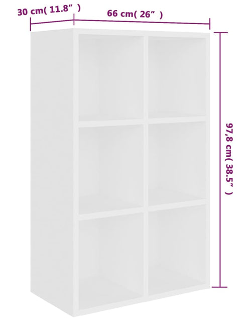 Загрузите изображение в средство просмотра галереи, Bibliotecă/Servantă, alb, 66x30x97,8 cm, PAL Lando - Lando
