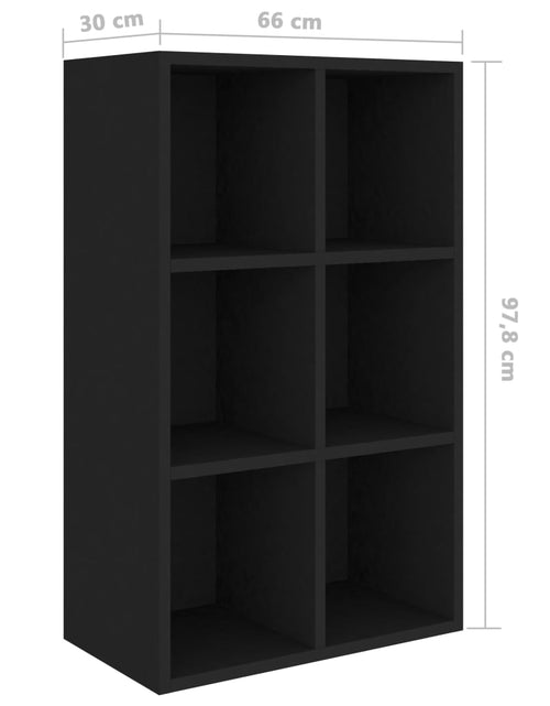 Загрузите изображение в средство просмотра галереи, Bibliotecă/Servantă, negru, 66x30x97,8 cm, PAL Lando - Lando
