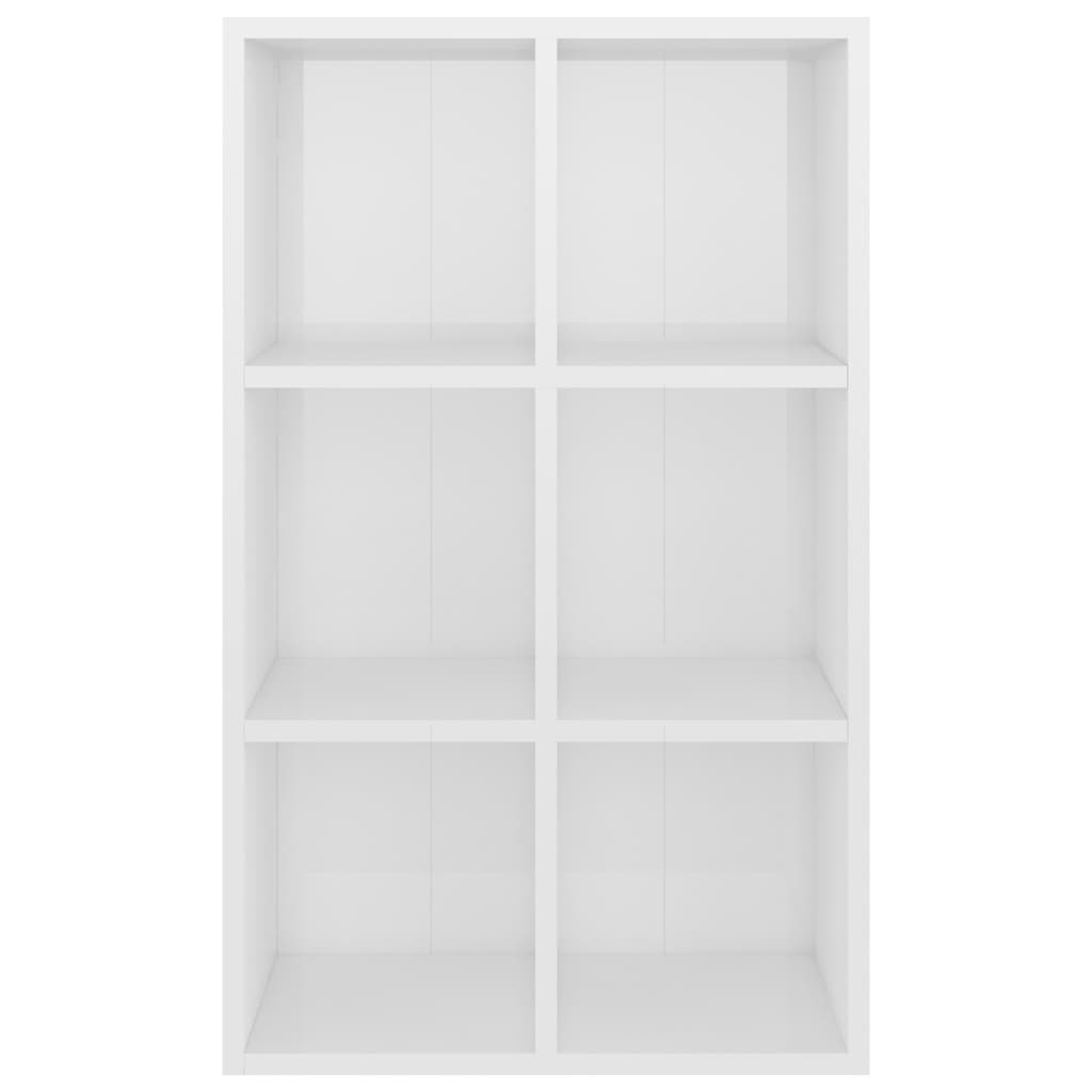 Bibliotecă/Servantă, alb extralucios, 66x30x98 cm, PAL - Lando