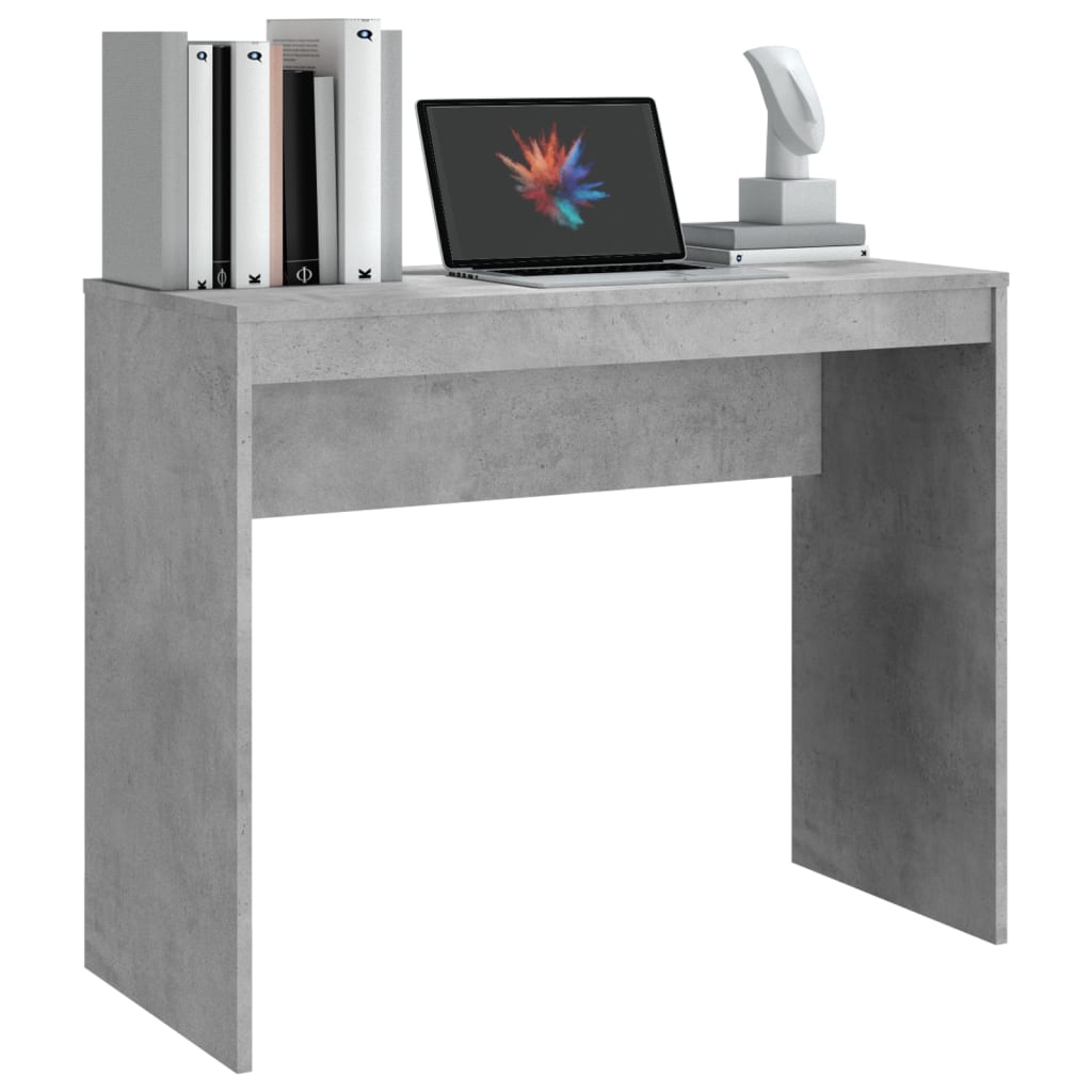 Birou, gri beton, 90x40x72 cm, lemn prelucrat - Lando