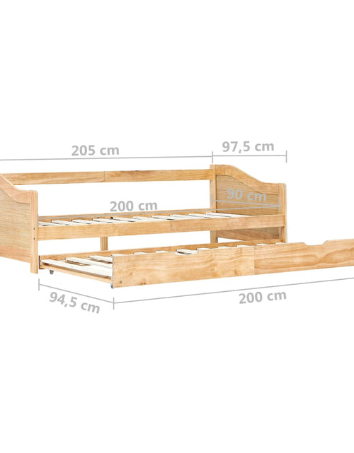 Încărcați imaginea în vizualizatorul Galerie, Cadru pat canapea, extensibil, 90 x 200 cm, lemn de pin - Lando
