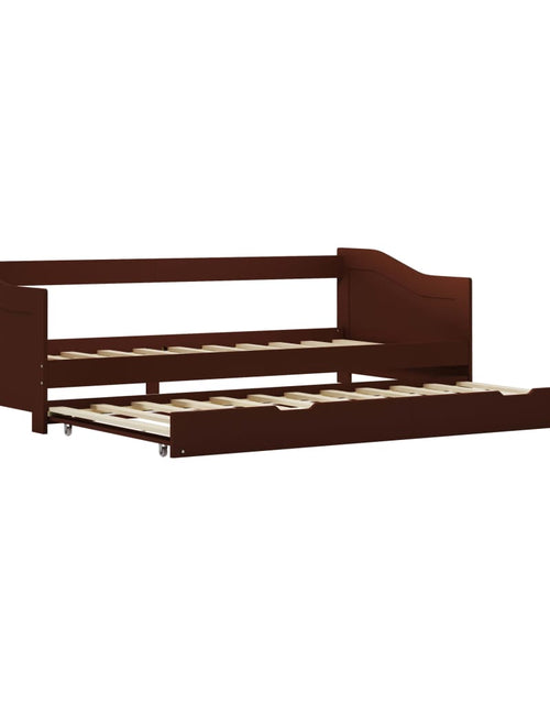 Încărcați imaginea în vizualizatorul Galerie, Cadru pat canapea, extensibil, maro, 90 x 200 cm, lemn de pin - Lando
