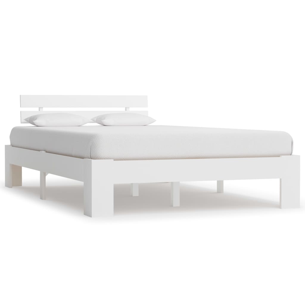 Cadru de pat, alb, 120 x 200 cm, lemn masiv de pin - Lando