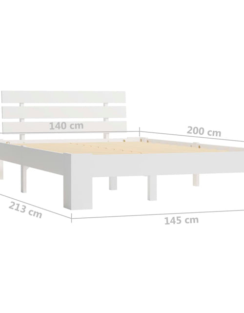 Încărcați imaginea în vizualizatorul Galerie, Cadru de pat, alb, 140 x 200 cm, lemn masiv de pin - Lando
