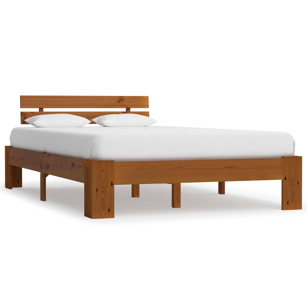 Cadru de pat, maro miere, 140 x 200 cm, lemn masiv de pin - Lando