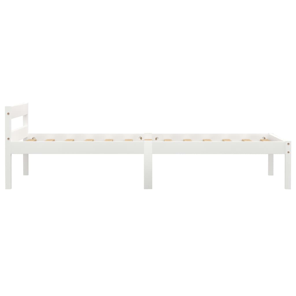 Cadru de pat, alb, 100 x 200 cm, lemn masiv de pin - Lando