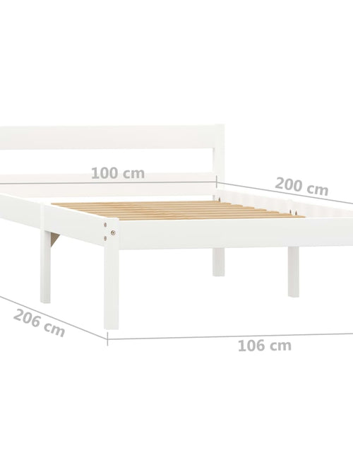 Încărcați imaginea în vizualizatorul Galerie, Cadru de pat, alb, 100 x 200 cm, lemn masiv de pin - Lando
