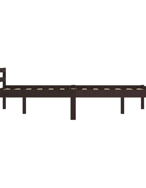Încărcați imaginea în vizualizatorul Galerie, Cadru de pat, maro închis, 120 x 200 cm, lemn masiv de pin - Lando
