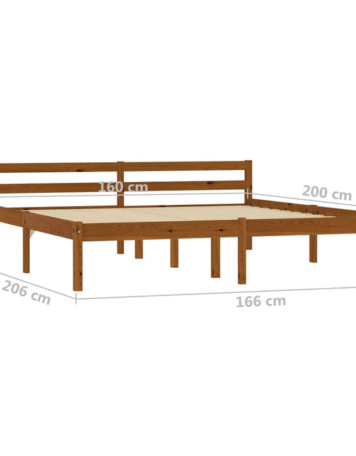 Încărcați imaginea în vizualizatorul Galerie, Cadru de pat, maro miere, 160 x 200 cm, lemn masiv de pin - Lando
