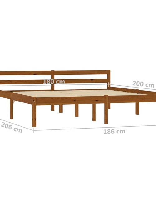 Încărcați imaginea în vizualizatorul Galerie, Cadru de pat, maro miere, 180 x 200 cm, lemn masiv de pin - Lando
