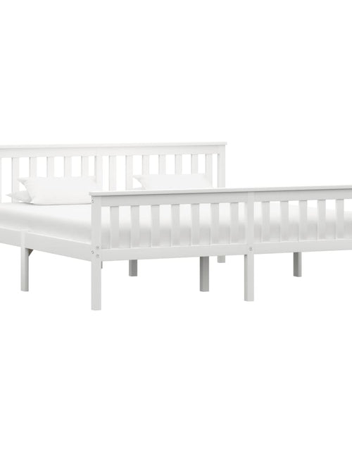 Încărcați imaginea în vizualizatorul Galerie, Cadru de pat din lemn masiv de pin, alb, 180 x 200 cm - Lando
