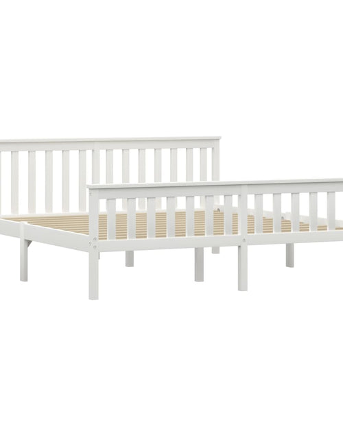 Încărcați imaginea în vizualizatorul Galerie, Cadru de pat din lemn masiv de pin, alb, 180 x 200 cm - Lando
