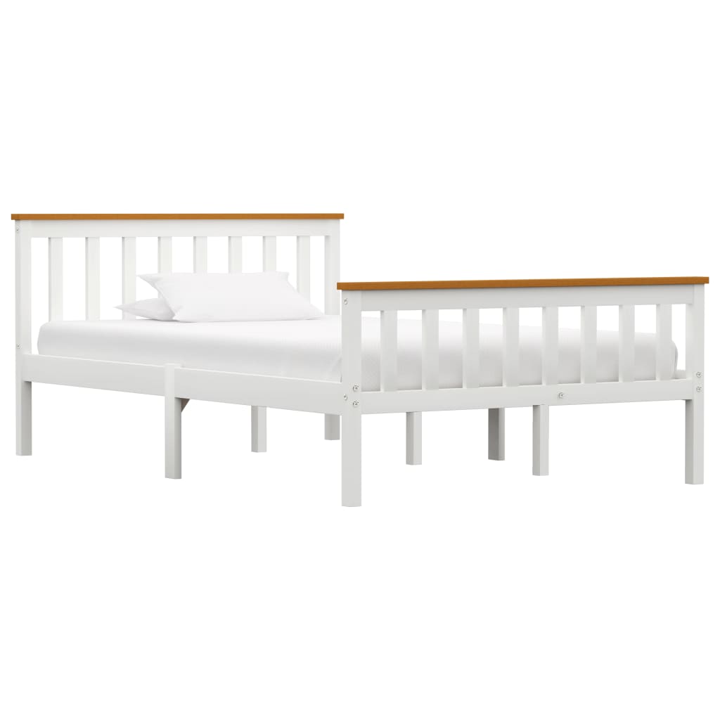 Cadru de pat, alb, 120 x 200 cm, lemn masiv de pin - Lando