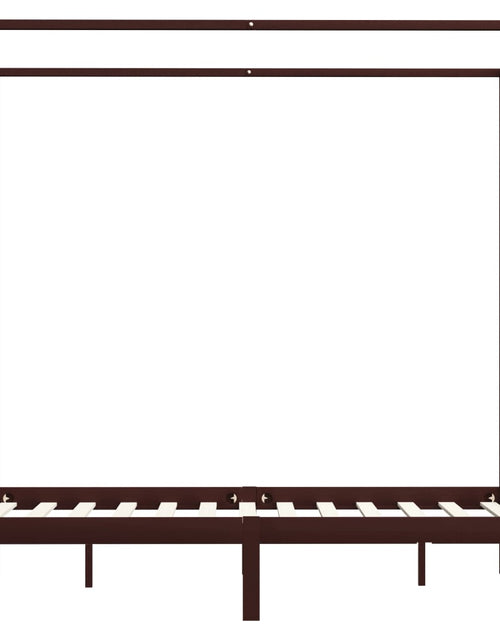 Încărcați imaginea în vizualizatorul Galerie, Cadru pat cu baldachin, maro închis, 120x200 cm, lemn masiv pin - Lando
