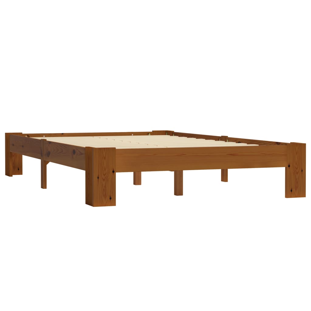 Cadru de pat, maro deschis, 120 x 200 cm, lemn masiv de pin - Lando