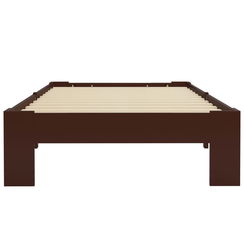 Cadru de pat, maro închis, 100 x 200 cm, lemn masiv de pin - Lando
