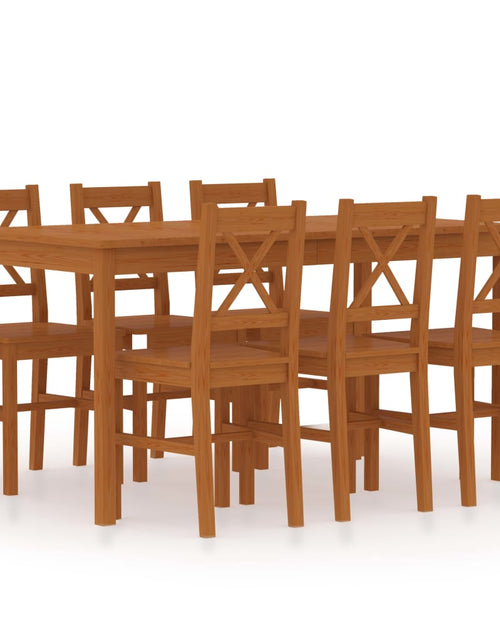 Încărcați imaginea în vizualizatorul Galerie, Set mobilier de bucătărie, 7 piese, maro miere, lemn de pin - Lando
