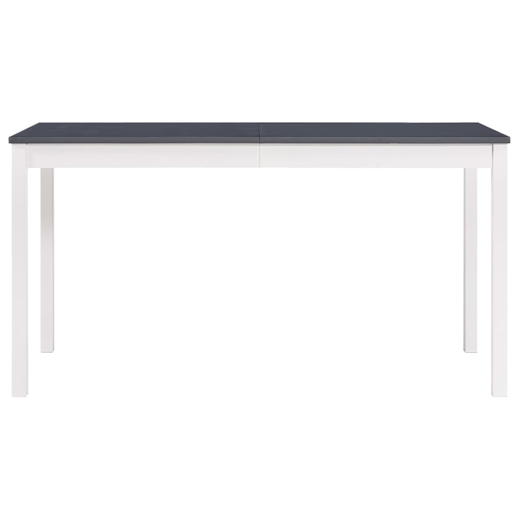 Masă de bucătărie, alb și gri, 140 x 70 x 73 cm, lemn de pin - Lando