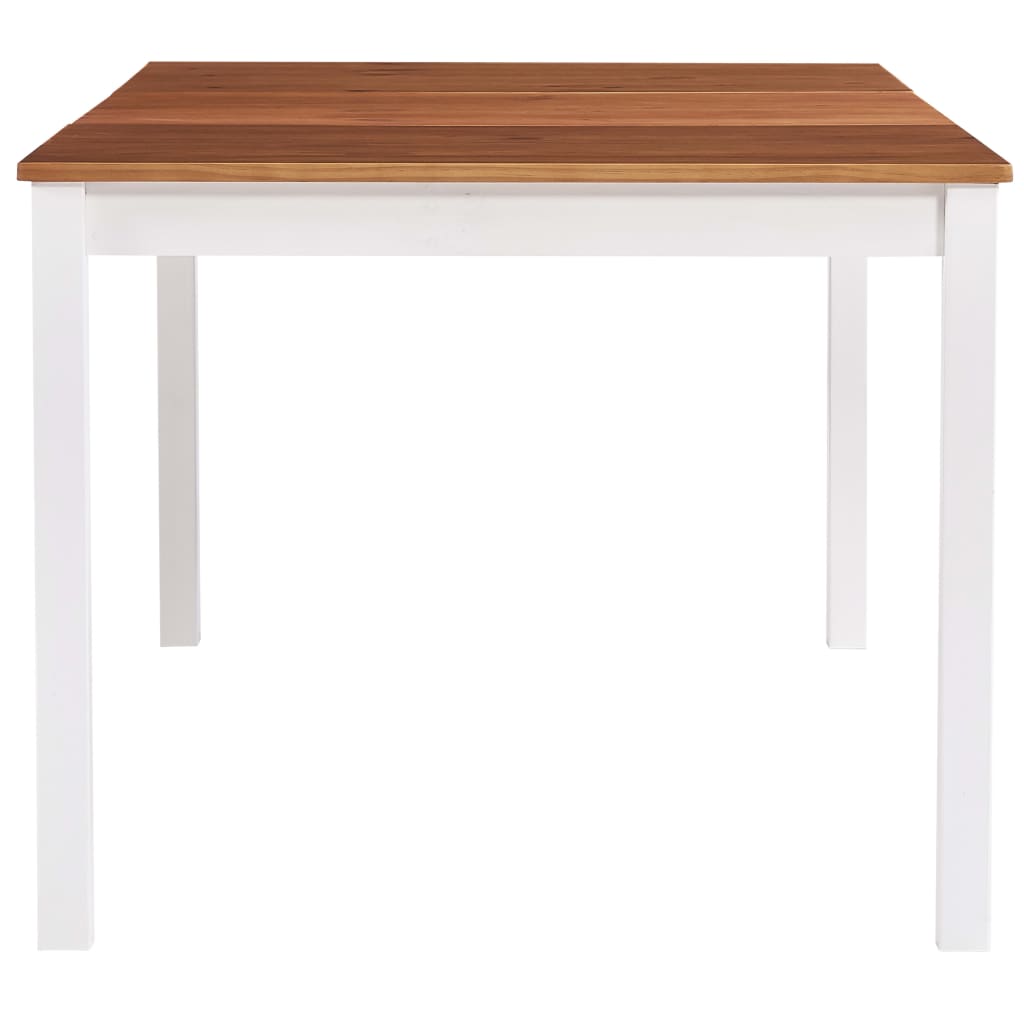 Masă de bucătărie, alb și maro, 180 x 90 x 73 cm, lemn de pin - Lando