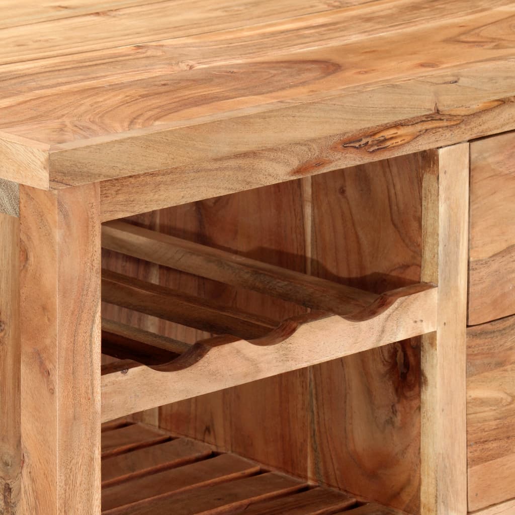 Cărucior de bucătărie, 80 x 45 x 91 cm, lemn masiv de acacia - Lando