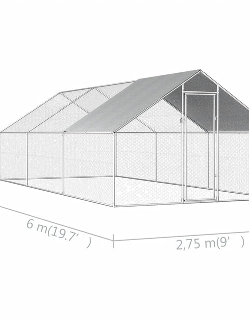 Încărcați imaginea în vizualizatorul Galerie, Coteț de păsări pentru exterior, 2,75x6x1,92 m, oțel galvanizat Lando - Lando
