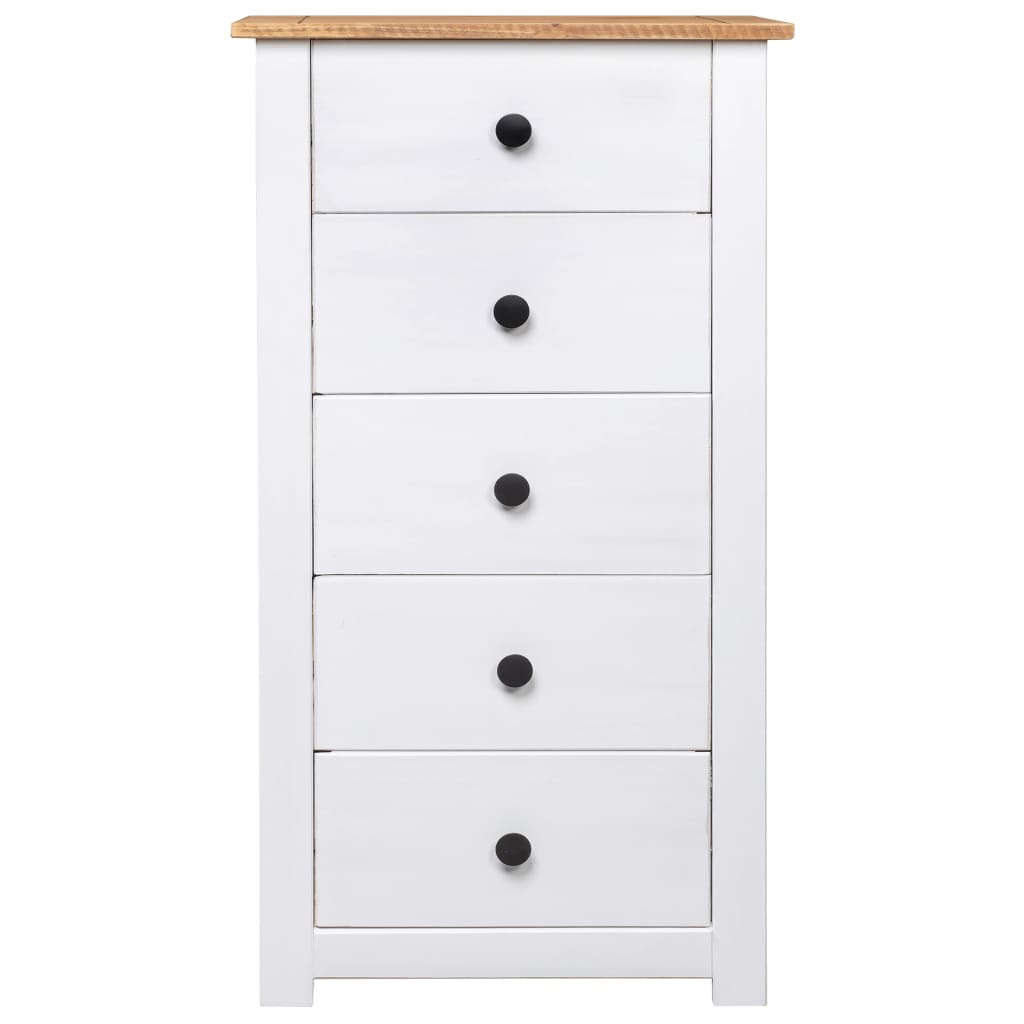 Servantă, alb, 46 x 40 x 89 cm, lemn de pin, gama Panama - Lando