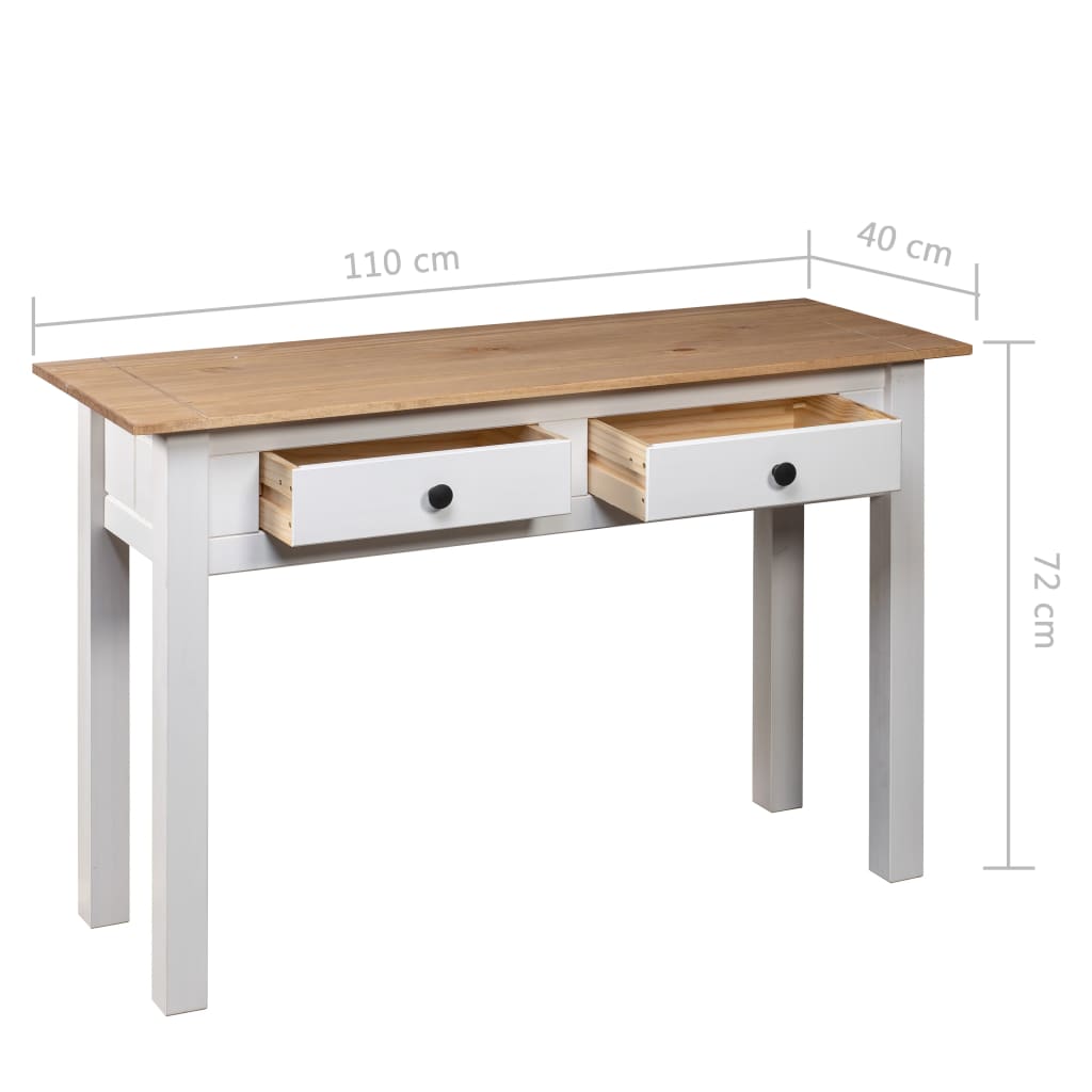 Masă consolă, alb, 100x40x72 cm, lemn masiv de pin, gama Panama Lando - Lando