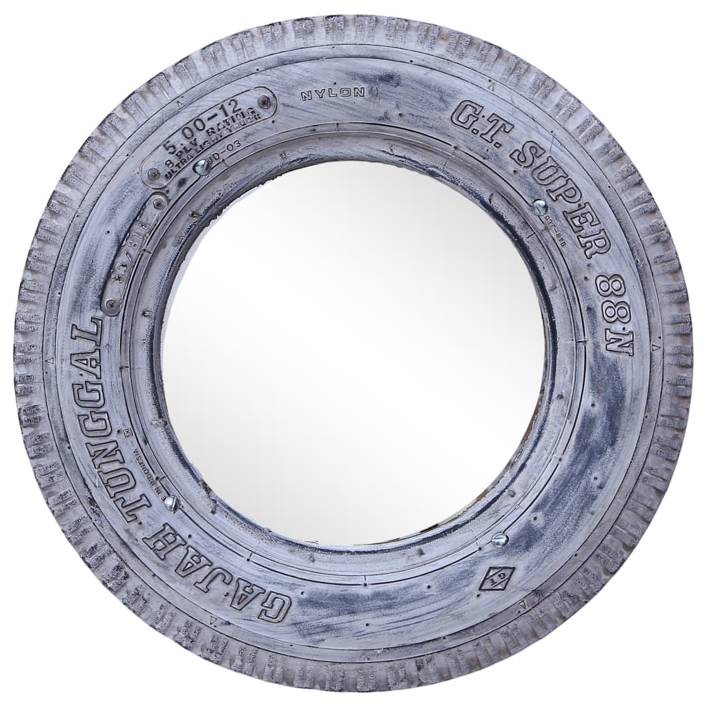 Oglindă, alb, 50 cm, anvelopă de cauciuc reciclat Lando - Lando