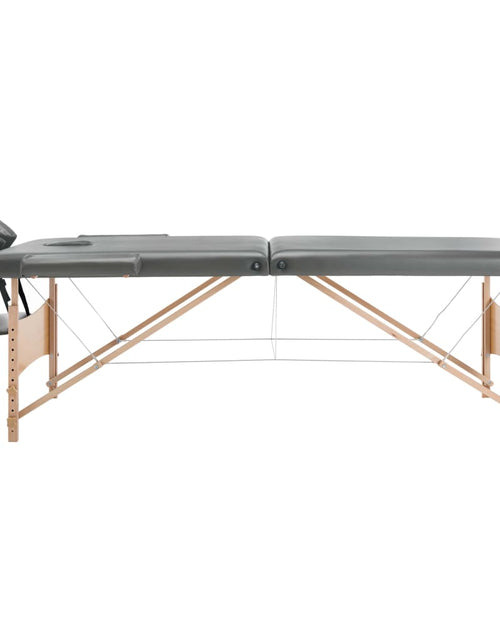Încărcați imaginea în vizualizatorul Galerie, Masă de masaj cu 2 zone, cadru din lemn, antracit, 186 x 68 cm - Lando
