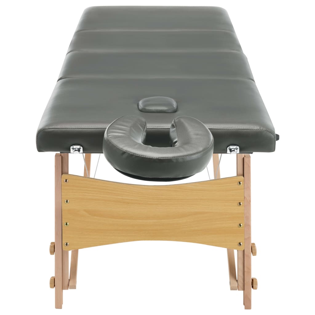 Masă de masaj cu 4 zone, cadru din lemn, antracit, 186 x 68 cm Lando - Lando