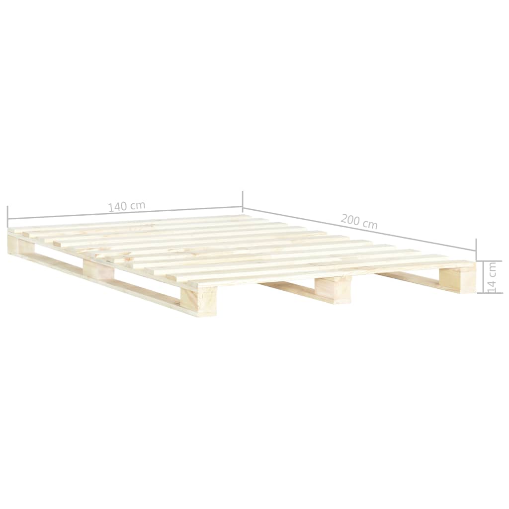 Cadru de pat din paleți, 140 x 200 cm, lemn masiv de pin - Lando