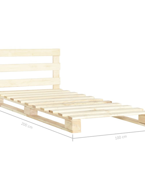 Încărcați imaginea în vizualizatorul Galerie, Cadru de pat din paleți, 100 x 200 cm, lemn masiv de pin - Lando
