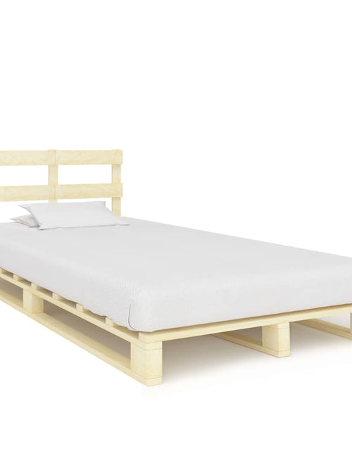 Încărcați imaginea în vizualizatorul Galerie, Cadru de pat din paleți, 120 x 200 cm, lemn masiv de pin - Lando
